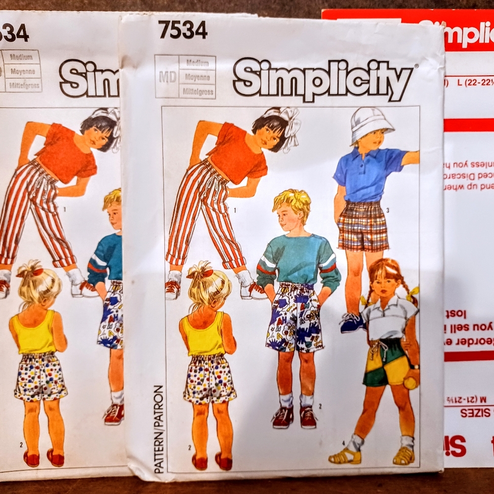 Vintage NOS 1980s Simplicity #7534 Sewing Pattern/ Uncut/ Childs' Jams